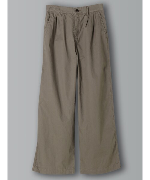 E hyphen world gallery（イーハイフンワールドギャラリー）の「・ツイルワイドパンツ（パンツ・ベージュ/オレンジ/カーキ/ネイビー・S/M）」の2枚目の写真