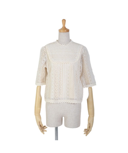 an another angelus（アンアナザーアンジェラス）の「ストライプレースヨークブラウス/F i.n.t（シャツ/ブラウス・レディース・その他）」の2枚目の写真