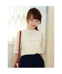 an another angelus | ストライプレースヨークブラウス/F i.n.t(シャツ/ブラウス)