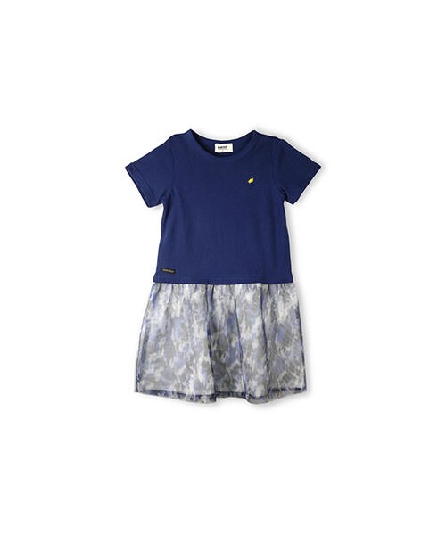 RADCHAP(ラッドチャップ)の「迷彩チュールワンピース(ワンピース・キッズ・アイボリー/ネイビーブルー・80~140)」の2枚目の写真