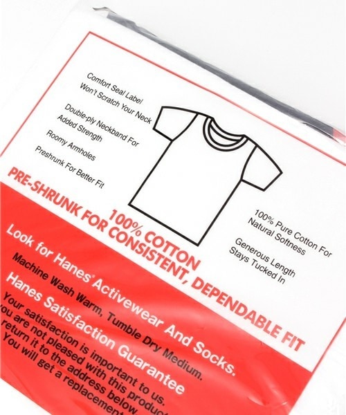 HANES（ヘインズ）の「メンズ ヘインズ 3枚1組 赤ラベル 無地T ホワイト クルーネック Hanes RED PACK 3P CREW NECK TEE HM2135G（Tシャツ/カットソー・メンズ・ホワイト・SMALL/MEDIUM/LARGE/X-LARGE）」の2枚目の写真