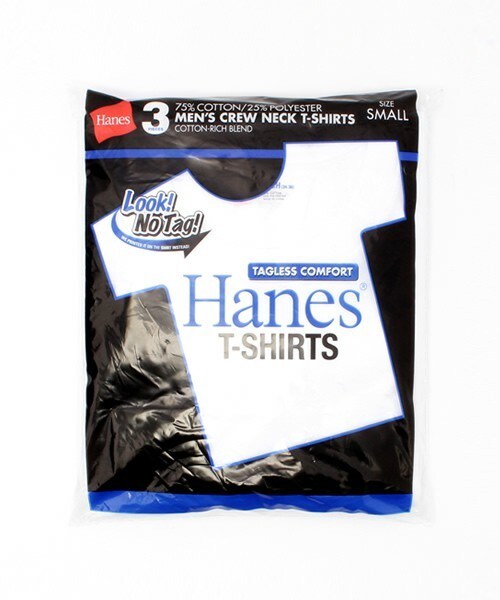 HANES（ヘインズ）の「メンズ ヘインズ 3枚1組 青ラベル 無地T ホワイト クルーネック Hanes BLUE PACK 3P CREW NECK TEE HM2115G（Tシャツ/カットソー・メンズ・ホワイト・SMALL/MEDIUM/LARGE/X-LARGE）」の3枚目の写真