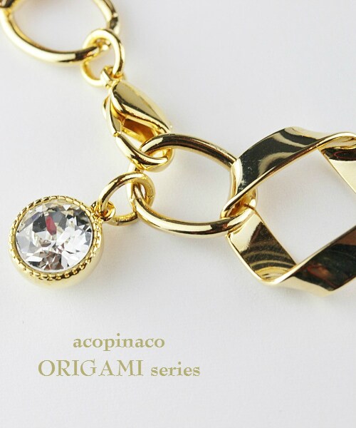 acopinaco（アコピナコ）の「アコピナコ 28 オリガミ カラー ネックレス チョーカー（ネックレス・レディース・ゴールド・39cm）」の2枚目の写真