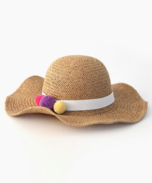 DHOLIC（ディーホリック）の「カラフルポンポンストローハット（ハット・レディース・ベージュ/ブラウン/ホワイト・FREE）」の3枚目の写真