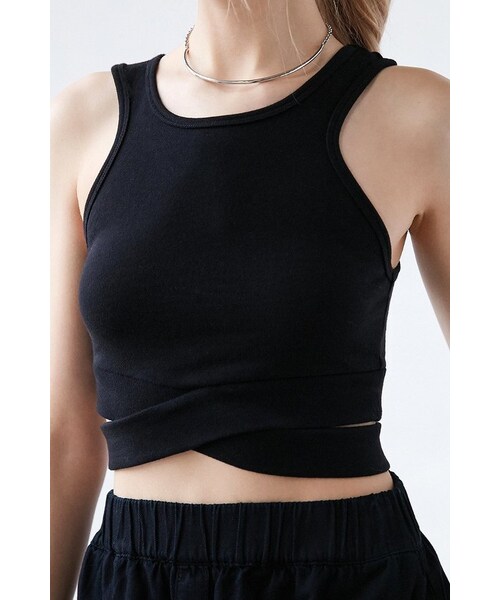 CHEAP MONDAY(チープマンデイ)の「Cheap Monday Material Cross-Front Tank Top(タンクトップ・レディース・Black・XS/S/M/L)」の7枚目の写真