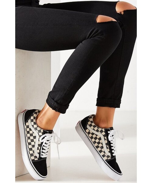 checkered vans old skool outfit