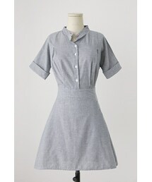 imvely | スタンドカラーストライプワンピース(ワンピース)