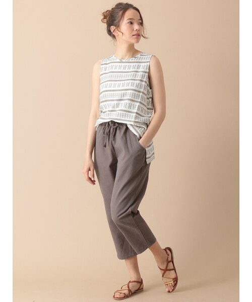 SEVENDAYS=SUNDAY（セブンデイズサンデイ）の「総柄プリント ノースリーブブラウス（ワンピース/ドレス・ブラック/カーキ・M/L）」の9枚目の写真