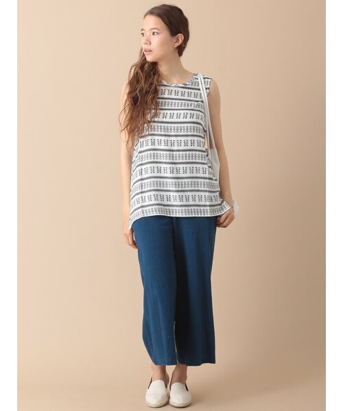 SEVENDAYS=SUNDAY（セブンデイズサンデイ）の「総柄プリント ノースリーブブラウス（ワンピース/ドレス・ブラック/カーキ・M/L）」の10枚目の写真