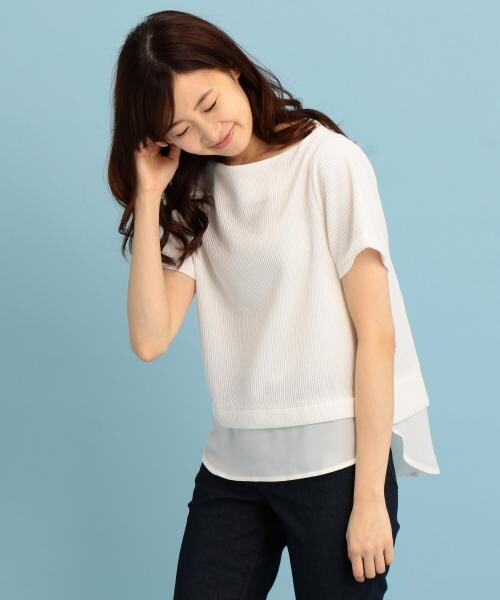 RAY CASSIN（レイカズン）の「ボートネックトップス（トップス・レディース・ベージュ/グレー/オフシロ・FREE）」の3枚目の写真