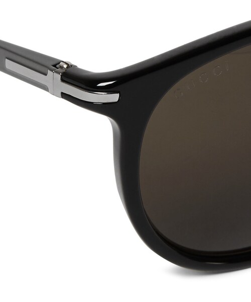 GUCCI（グッチ）の「Gucci Round-Frame Acetate Sunglasses（サングラス・メンズ・Black・One size）」の3枚目の写真