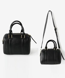 DHOLIC | 2WAYブラックミニマルボストンバッグ(ショルダーバッグ)