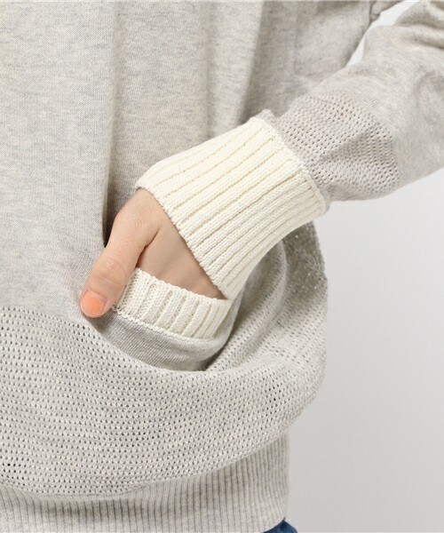 FRAPBOIS（フラボア）の「レースニット（カーディガン/ボレロ・レディース・グレー/ネイビー・1）」の8枚目の写真