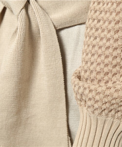 mame（マメ）の「mame ウエストマークニットワンピース（ワンピース・レディース・ベージュ/ネイビー・1）」の10枚目の写真