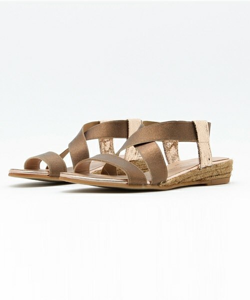 GAIMO（ガイモ）の「【GAIMO】メタリックエラスティックジュートサンダル (G62500)（サンダル・レディース・シルバー/ブロンズ・35/36/37/38/39）」の2枚目の写真