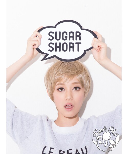 FondMi(フォンドミィ)の「シュガーショート(ウィッグ・レディース・カフェモカ/マロンラテ/レモンティー/カフェオレ/キャラメルラテ/ハニーミルク・前髪:21cm 横髪:24cm 後髪:31cm:重量 約80g)」の1枚目の写真