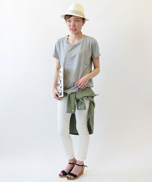 ORCIVAL(オーシバル)の「ORCIVAL Tシャツ(Tシャツ/カットソー・レディース・ホワイト/ブラック/杢グレー/ライトカーキ・38)」の17枚目の写真