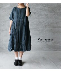 Veritecoeur | Veritecoeur VC-1305 リネンインディゴタックワンピース(ワンピース)