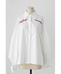 imvely | 袖リボン＆胸元刺繍シャツ(シャツ/ブラウス)