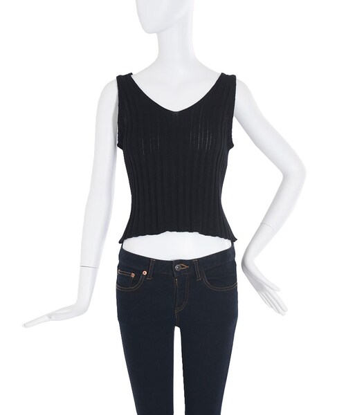 EMODA（エモダ）の「A LINE RIBキャミ（トップス・レディース・ブラック/ベージュ・F）」の5枚目の写真