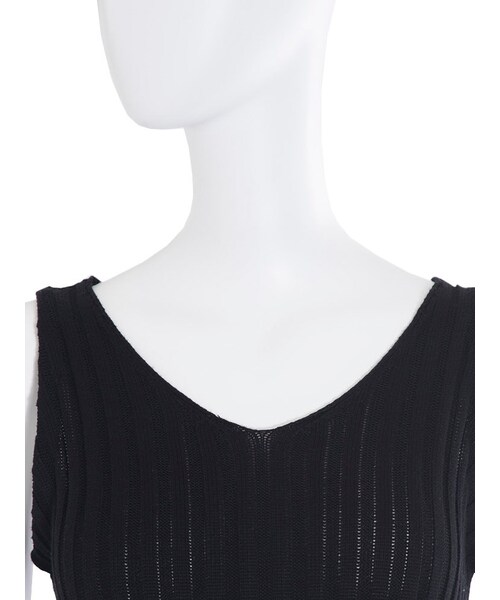 EMODA（エモダ）の「A LINE RIBキャミ（トップス・レディース・ブラック/ベージュ・F）」の8枚目の写真