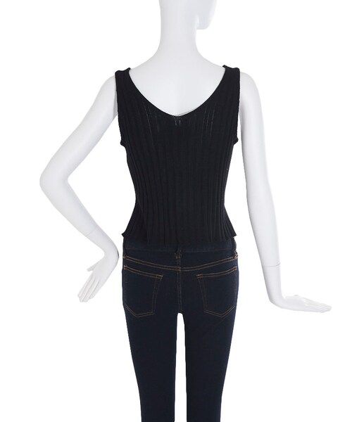 EMODA（エモダ）の「A LINE RIBキャミ（トップス・レディース・ブラック/ベージュ・F）」の7枚目の写真