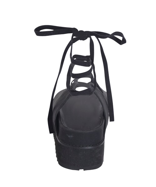 EMODA（エモダ）の「BULKY LACE UPサンダル（シューズ・レディース・ホワイト/ブラック・S/M/L）」の5枚目の写真