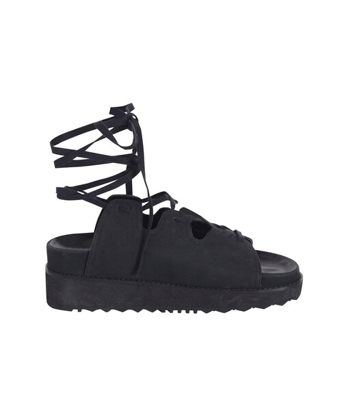 EMODA（エモダ）の「BULKY LACE UPサンダル（シューズ・レディース・ホワイト/ブラック・S/M/L）」の6枚目の写真