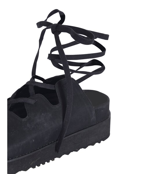 EMODA（エモダ）の「BULKY LACE UPサンダル（シューズ・レディース・ホワイト/ブラック・S/M/L）」の8枚目の写真