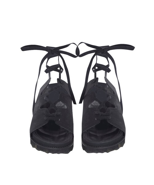 EMODA（エモダ）の「BULKY LACE UPサンダル（シューズ・レディース・ホワイト/ブラック・S/M/L）」の9枚目の写真