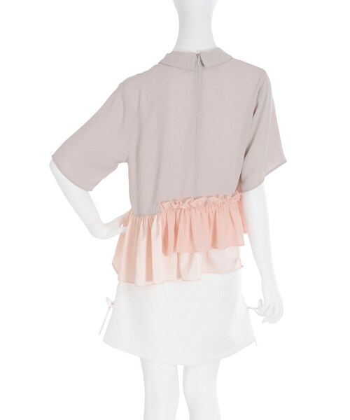 merry jenny（メリージェニー）の「いそざいキリカエシャツ（トップス・レディース・オフホワイト/ミントグリーン/ベージュ・F）」の11枚目の写真