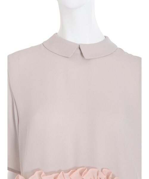 merry jenny（メリージェニー）の「いそざいキリカエシャツ（トップス・レディース・オフホワイト/ミントグリーン/ベージュ・F）」の14枚目の写真