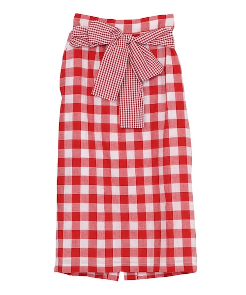 merry jenny（メリージェニー）の「ギンガムいっぱいスカート（スカート・レディース・ブラック/レッド/ネイビー・F）」の2枚目の写真