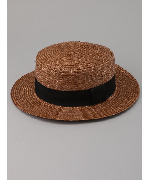 E hyphen world gallery（イーハイフンワールドギャラリー）の「・カンカン帽（帽子・ベージュ/ブラウン・F）」の2枚目の写真