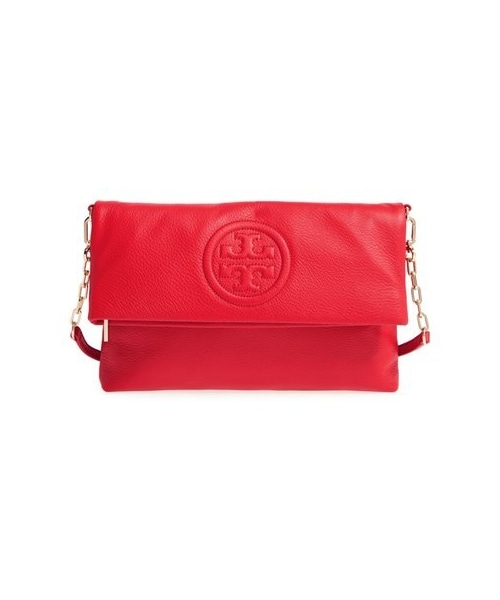 TORY BURCH(トリーバーチ)の「Tory Burch 'Bombé' Leather Foldover Clutch(クラッチバッグ・レディース・Red・Regular)」の1枚目の写真