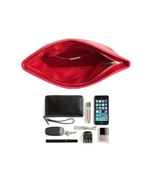 TORY BURCH(トリーバーチ)の「Tory Burch 'Bombé' Leather Foldover Clutch(クラッチバッグ・レディース・Red・Regular)」の6枚目の写真