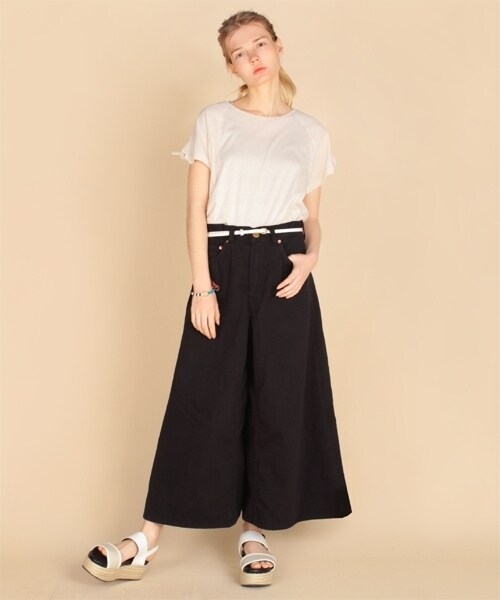 RNA-N（アールエヌエーエヌ）の「＜予約＞カラーベーシックスカパン（パンツ・レディース・ホワイト/ブラック・S/M）」の2枚目の写真