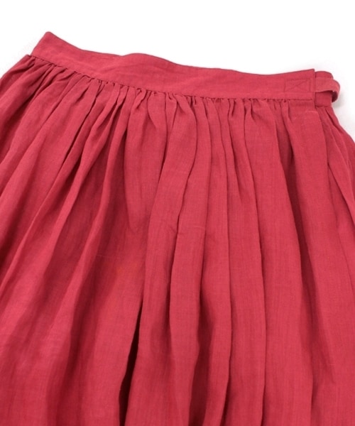 RNA-N（アールエヌエーエヌ）の「＜予約＞リネンギャザーラップスカート（スカート・レディース・ブラック/レッド・M）」の6枚目の写真
