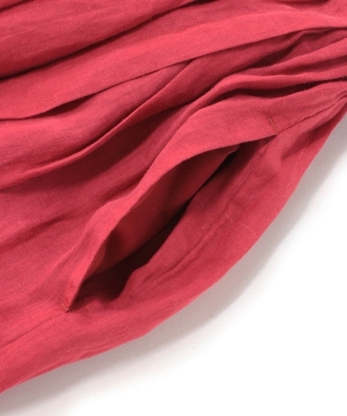 RNA-N（アールエヌエーエヌ）の「＜予約＞リネンギャザーラップスカート（スカート・レディース・ブラック/レッド・M）」の8枚目の写真