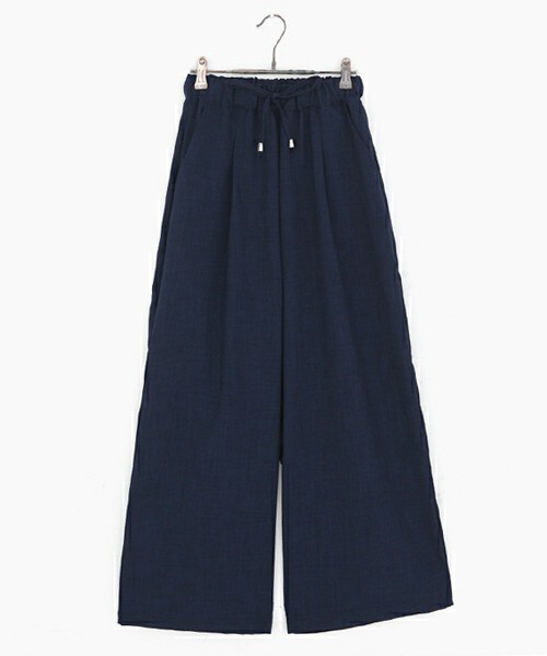 DHOLIC（ディーホリック）の「ワンタックウエストストリングワイドパンツ（その他パンツ・レディース・ピンク/ネイビー/ブラック・FREE）」の3枚目の写真