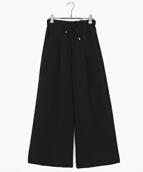 DHOLIC（ディーホリック）の「ワンタックウエストストリングワイドパンツ（その他パンツ・レディース・ピンク/ネイビー/ブラック・FREE）」の2枚目の写真