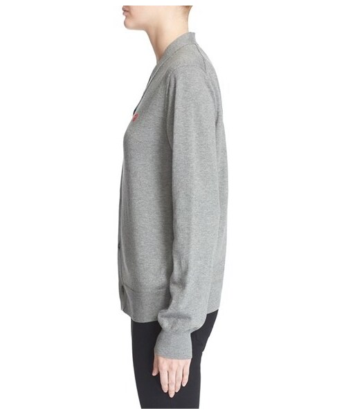 COMME des GARCONS（コムデギャルソン）の「Comme des Garçons 'Play' Cotton Cardigan（カーディガン/ボレロ・レディース・Gray・Regular Large/Regular Medium/Regular Small）」の4枚目の写真