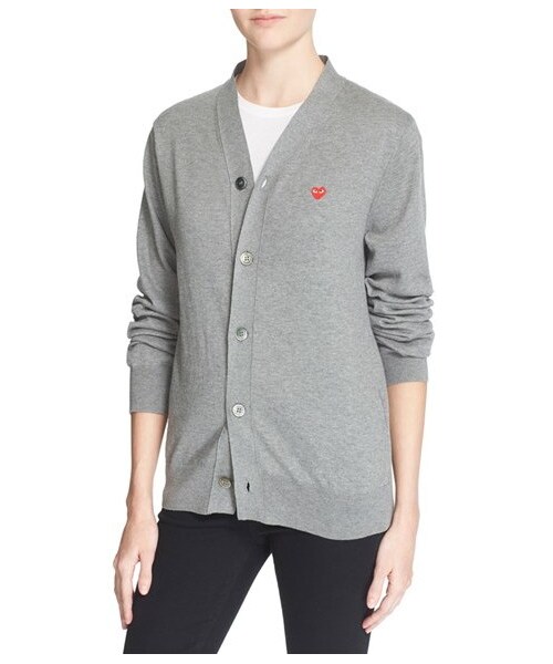 COMME des GARCONS（コムデギャルソン）の「Comme des Garçons 'Play' Cotton Cardigan（カーディガン/ボレロ・レディース・Gray・Regular Large/Regular Medium/Regular Small）」の3枚目の写真
