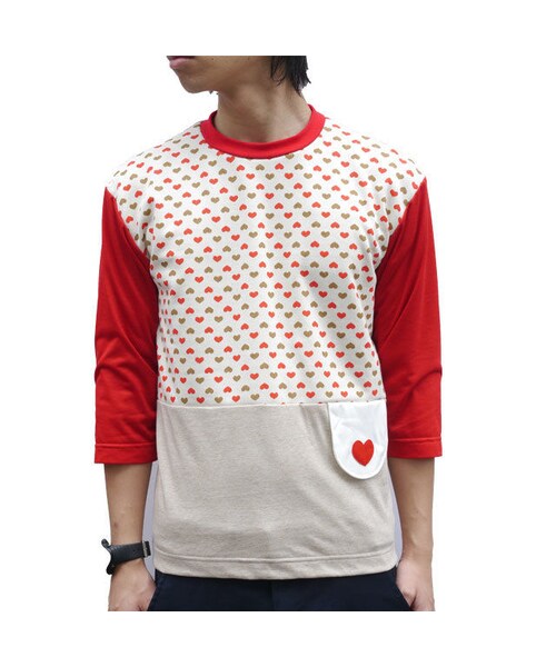 NIRAME.CO（ニラメッコ）の「Ｔシャツ　７丁目　ハート柄（Tシャツ/カットソー・メンズ・その他）」の3枚目の写真