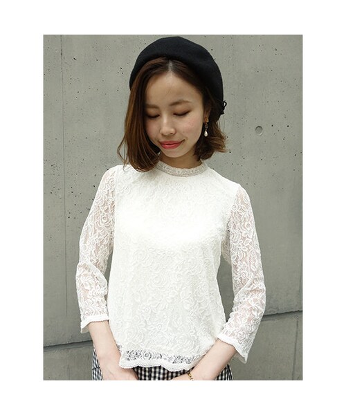 an another angelus（アンアナザーアンジェラス）の「スタンドカラー総レースプルオーバーブラウス/an another angelus limited（シャツ/ブラウス・レディース・その他）」の3枚目の写真