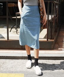 DHOLIC | リネン混バックスリットペンシルスカート(スカート)