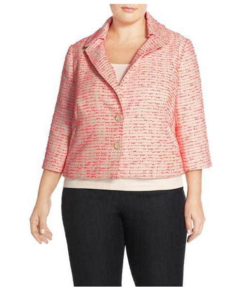 pink tweed suit plus size