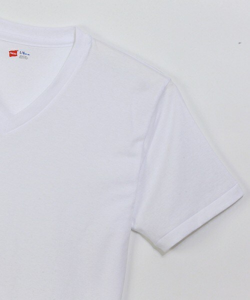 HANES（ヘインズ）の「メンズ ヘインズ 3枚1組 ブルーラベル 無地T ホワイト Vネック Hanes BLUE PACK 3P V NECK TEE HM2125G（Tシャツ/カットソー・メンズ・ホワイト・MEDIUM/LARGE/X-LARGE）」の4枚目の写真