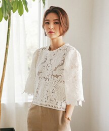DHOLIC | 2TYPEフラワーレースオープンブラウス(シャツ/ブラウス)