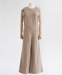 DHOLIC | リネン混ラウンドネックワイドジャンプスーツ(つなぎ/オールインワン)